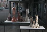 Forest, 2015, stoneware, glaze, h 55 cm, 120 x 40 cm